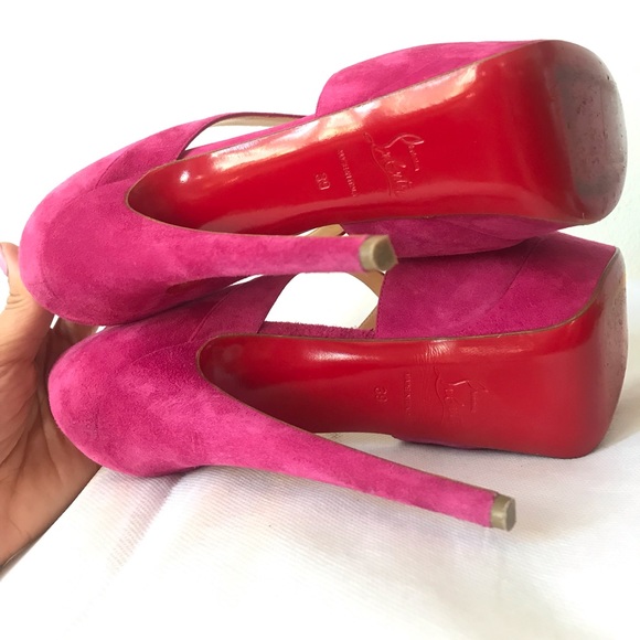 Christian Louboutin pink fuschia heels size 9 - Picture 4 of 4